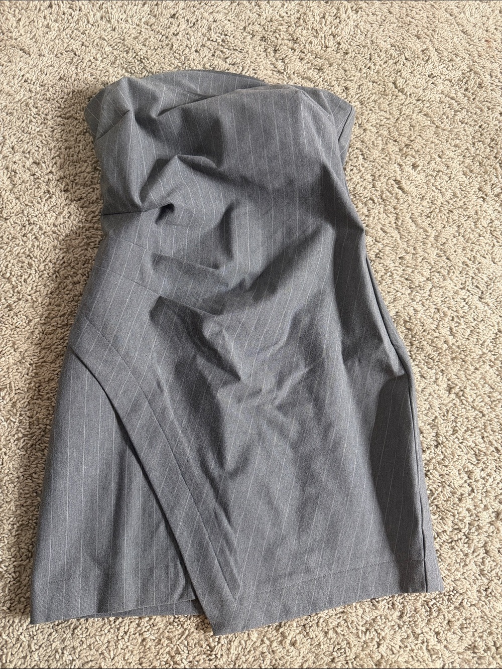 wild fable Strapless Gray Pinstripe Sheath Dress